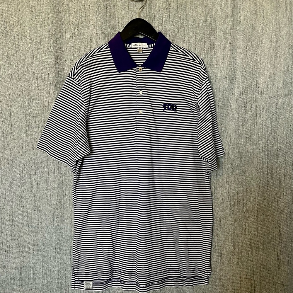 Peter Millar summer comfort, TCU collegiate, polo size M